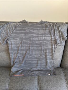 Saxx Gray Striped Short-Sleeve Athletic Tee